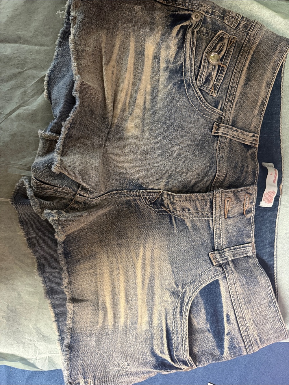High-Rise Blue Denim Women's Shorts